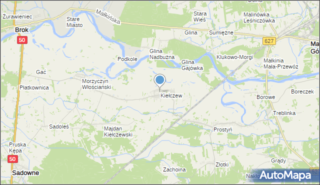 mapa Kiełczew, Kiełczew na mapie Targeo